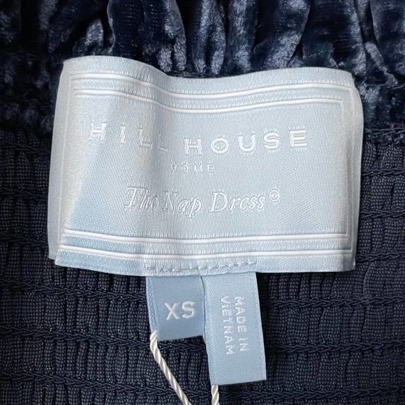 Hill House Dress Women Size XS Navy Blue Ellie Nap Velvet Midi Ruffle Pocket NWT - Picture 13 of 16